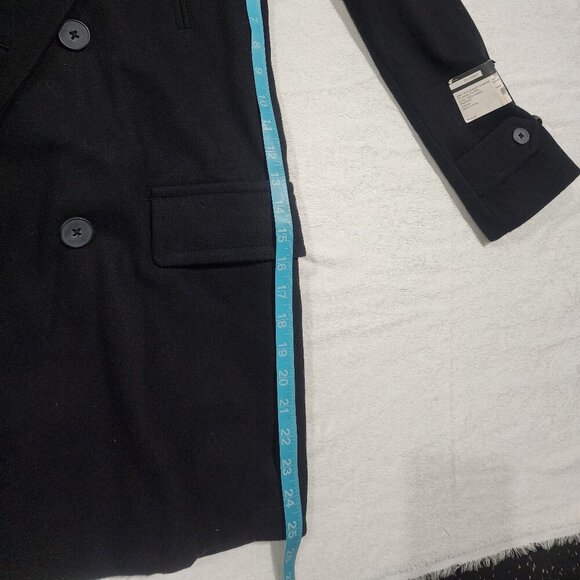 NWT Jf j.ferrar men’s wool bland pea coat black medium - Picture 5 of 9